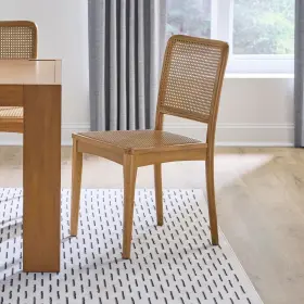 Ah-hdc-ch01n Home Decorators Collection Ellery Patina Wood Dining Chair Set Of 2 Synthetic Rattan Seat
