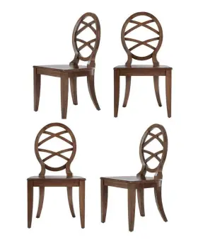 Pr-4753-2352367 Home Decorators Collection Hdc Haze Oak Finish Dining Chair With Oval Back Set Of 4 New Assembled 35b