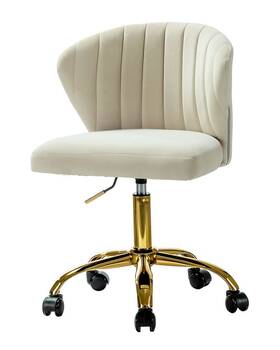 Home Design 30505800870000 14 Karat Ilia Velvet Office Chair Beige Ns