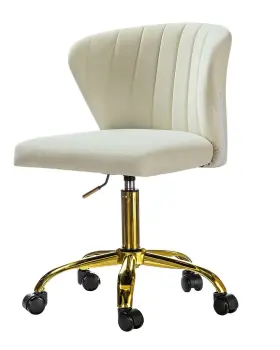 30505800900000 Home Design 14 Karat Ilia Velvet Office Chair Beige