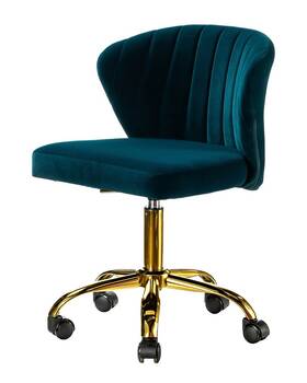 Home Design 30509865170000 14 Karat Ilia Velvet Office Chair Blue