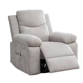 Hfhdof-012bg Homefun Beige Fabric Power Adjustable Massage Recliner Chair With Heating System