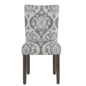 Homepop 53514049 Parsons Dining Chair Upholstered Wood Legs Easy To Assemble Blue 2pk