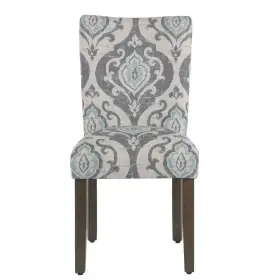 53514049 Homepop Parsons Dining Chair Upholstered Wood Legs Easy To Assemble Blue 2pk