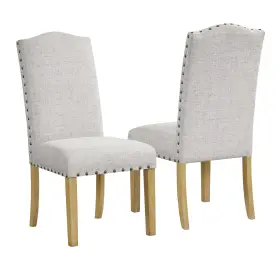 Homepop 655258866818 Classic Parsons Dining Chairs Set Of 2 Neutral Oatmeal Textured Solid Woven