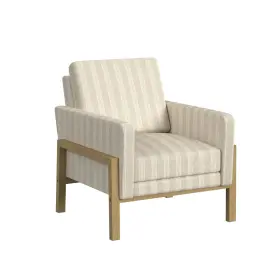 Homepop 655258866948 Wood Frame Home Decor Accent Chairs For Living Room And Bedroom Tan
