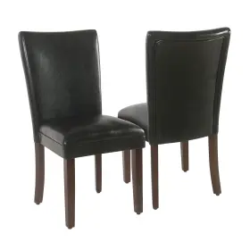 Homepop 655258868782 Classic Parsons Dining Chairs Black Faux Leather Set Of 2
