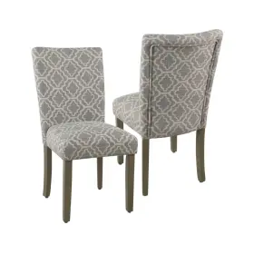 76200668 Homepop Set Of 2 Parsons Dining Chair Geometric Ash Gray - Upholstered