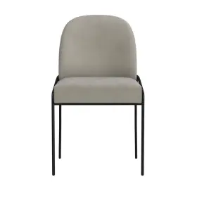 89612724 Homepop Modern Metal Dining Chair Fawn Velvet -