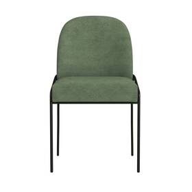 Homepop 89612725 Modern Metal Dining Chair Loden Green Velvet -