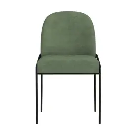 89612725 Homepop Modern Metal Dining Chair Loden Green Velvet -