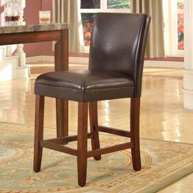 Homepop K1401-24-e074 24-inch Luxury Brown Faux Leather Barstool - 24 Inches