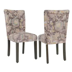 K6805-a824-v Homepop Parsons Chair - Dark Grey Floral Set Of Pack 2