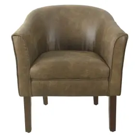 K6859-e900-v Homepop Modern Barrel Accent Chair Dark Brown Faux Leather