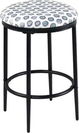 K8610-a876 Homepop Upholstered Metal Barstool Fabric Side Chairs For Kitchen And Dining Room