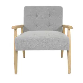 K8726-f2432 Homepop Mid-century Accent Chair Upholstered Armchair Light Gray Solid Woven