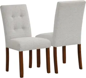 K8731-f2415 Homepop Button Tufted Dining Chairs Slate Gray Woven Set Of 2