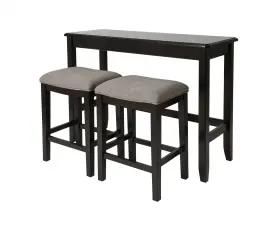 379938 Homeroots 27 Light Gray And Dark Brown Upholstered Solid Wood Backless Bar Chair