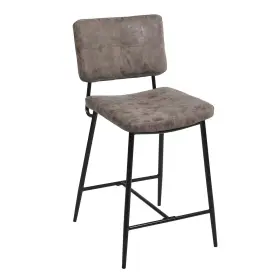 Homeroots Living Room 512839593616 Set Of Two 27 Inch Brown And Black Faux Leather Steel Low Back Counter Height Ba
