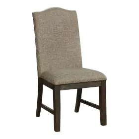 Amjeg-5532td Homes Inside Out Set Of 2 Rustic Upholstered Fabric Dining Chairs Padded Seat Espresso Color