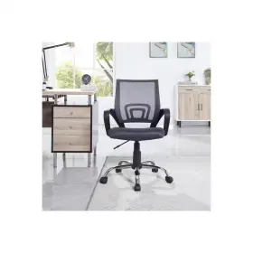 Homestock 313037055005 Black Mid-back Mesh Swivel Rolling Office Chair With Adjustable Height