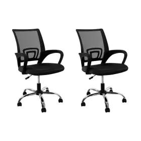 50223hd Homestock Upholstery Adjustable Height Ergonomic Standard Chair In Black - Set 2