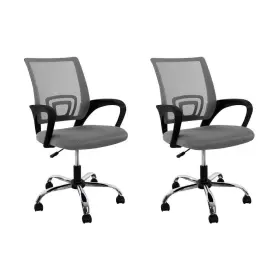 50224hd Homestock Upholstery Adjustable Height Ergonomic Standard Chair In Gray- Set Of
