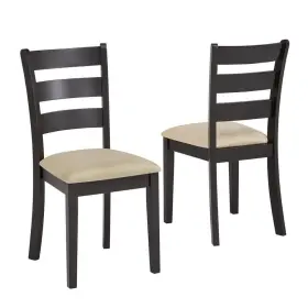 40122c716w Homesullivan Dining Chair 35.71 Inch High Back Wood Frame With Beige Cushion Set Of 2