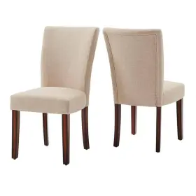 40721bls Homesullivan Dining Chairs 38 Inch Solid Back Elegant Polyurethane Beige Set Of 2