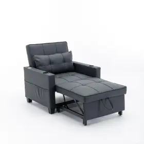 Homsof 736571943124 Futon Convertible 3-in-1 Pull Chair Usb Ports Wear-resistant And Anti-scratch