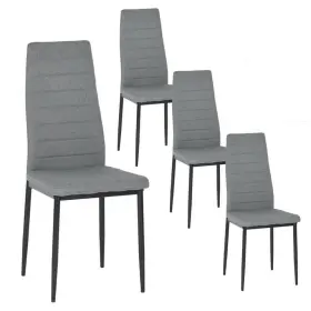 Homy Casa 426908269715 Juego De 4 Sillas Gris Tela Para Comedor Cocina Alto Modernas En Oferta Set