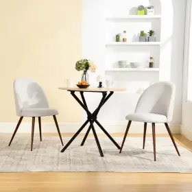 Homy Casa 711181869538 Zomba Hb Farmhouse Beige Boucle Side Chairs With High Back Walnut Legs Easy As