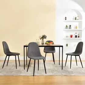 Homycasa 935653325207 Dining Chairs Set Of 4 Upholstered Seat With Black Metal Legs Green