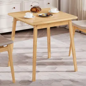 Yl70cz01 Hoobro Bamboo Dining Table Square 27.6 Inch L X W 29.5 H Natural