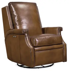 Rc379-pswgl-083 Hooker Furniture Rc379-pswgl Collin 31 Inch W Leather Swivel Power - Checkmate Pawn