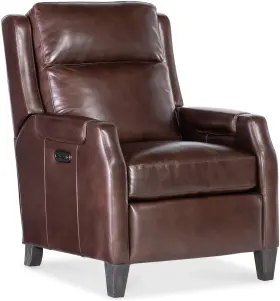 Rc818-ph-089 Hooker Furniture Rc818-ph Nelson 30 Inch W Leather Recliner - Dark Roast / Wood