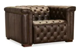 Ss435-ph1-089 Hooker Furniture Ss435-ph1 Savion 48 Inch W Leather And Polyester - Dark Wood / West