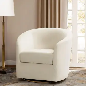 601099704558039 House Of Avana Velvet Swivel Ivory Accent Chair With Golden Metal Base