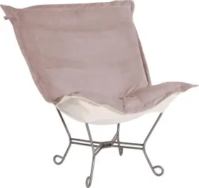 500-1017 Howard Elliott Scroll Puff Chair In Bella Ash-ultimate Comfort