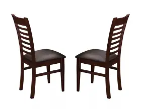 7712-br-6pc-mgs Hs Brown Wooden 6pc Dining Chair Set Classic Kitchen Side Chairs With Cushions