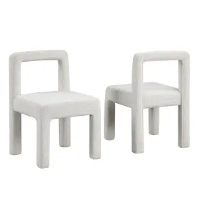 Bm-cd040cc-4pc Hs Modern Upholstered Dining Chair Set Of 4 Square Open Back Side Cream