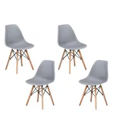 Bm-g02gc Hs Stylish Dining Chair Set Of 4 Cafeteria/office/home Kitchen Gray