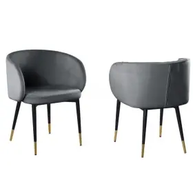 Bm-hx009gc-4pc Hs Luxury Dining Chair Set Of 4 With Gold Accent Modern Room Furniture
