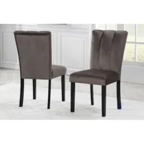 Bm-sh100cch-4pc Hs Cedar Brown Velvet Dining Chair Set Of 4 Modern Room Kitchen Side