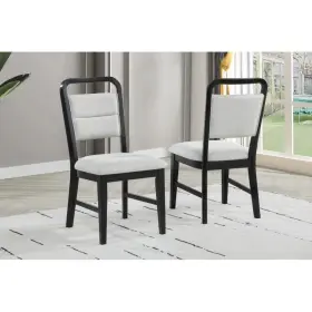 Bm-tim01ch Hs Contemporary Dining Chair Set Of 2 Upholstered Kitchen Black/gray
