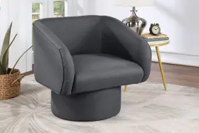 Hs00f1906 Hs Contemporary Swivel Accent Gray Linen Like Fabric 1pc Chair Cushion Seat