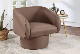 Hs00f1907 Hs Contemporary Swivel Accent Light Coffee Fabric 1pc Chair Cushion Seat