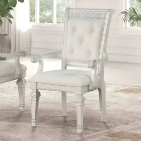 Hs11fm31000wh-ac-6pc Hs Traditional Style 6pc Dining Arm Chair Upholster Seat And Backrest Ivory Finish