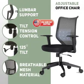Hh-626-3 Huhou Ergonomic Comfy Home Office Mesh Desk Chair Back Support Flip-up Armrests Study