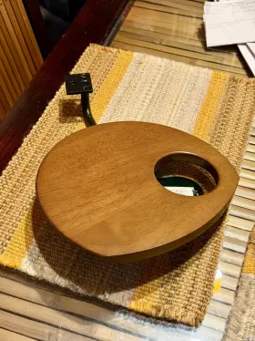 Human Touch 045915072087 Perfect Chair Oem Dark Walnut Wood Accessory Side Table Cup Holder
